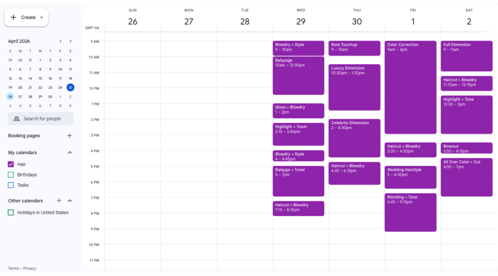 full google calendar